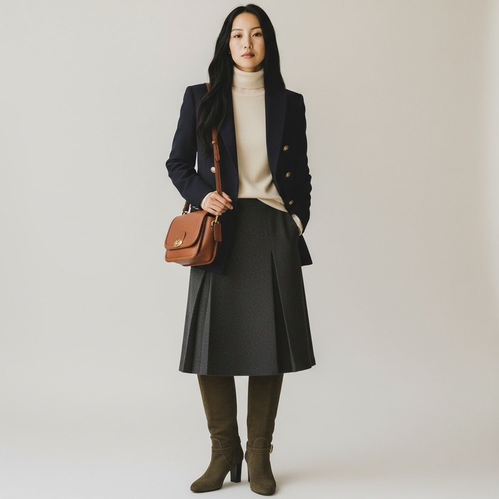 Coach Robynn mid-calf boots Flint Brown kidskin suede round toe Quiet Luxury - Picture 5 of 16
